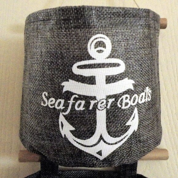 Set of 4 Water Resistant Sm. Hanging Totes, Nautical Theme, Bathrms, Cruise NEW - Picture 3 of 9